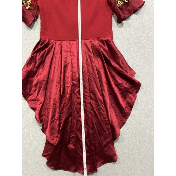 Pastel Brand Women's Sequin Heart/Leopard Red Shirt High Low Hemline Small Top - Picture 3 of 13